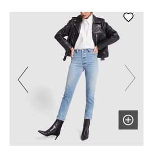 Redone light wash high rise ankle crop